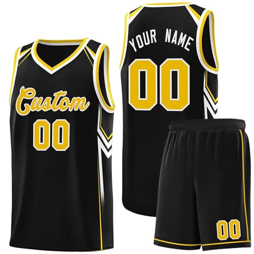 2 Sets personalisiertes Basketballtrikot benutzerdefinierte Basketball Trikots benutzerdefinierte Basketball Kit Basketball Trainingsanzug mit Namen Team Nummer für Erwachsene und Kinder A17 von HGWOPGASD