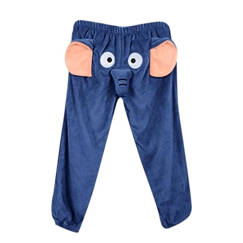 Elefanten-Pyjama Schlafanzug Hose Damen Lang Schlafhose Elefanten Unterhose Mit Rüssel Pyjama Hose Damen Damen Pyjama Cute Pyjama Elefanten-Shorts Flying Elephant Shorts Flanell Pyjama A22 von HGWOPGASD