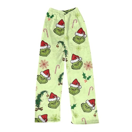 Grinch Pyjama The Grinch Pyjama Weihnachtspyjama Damen Hose Große Größe Damen Pyjamas Und Home Kleidung Flanellhose Damen Damen Schlafanzug Winter Pyjama Hose Damen Lang Schlafanzug Hose von HGWOPGASD