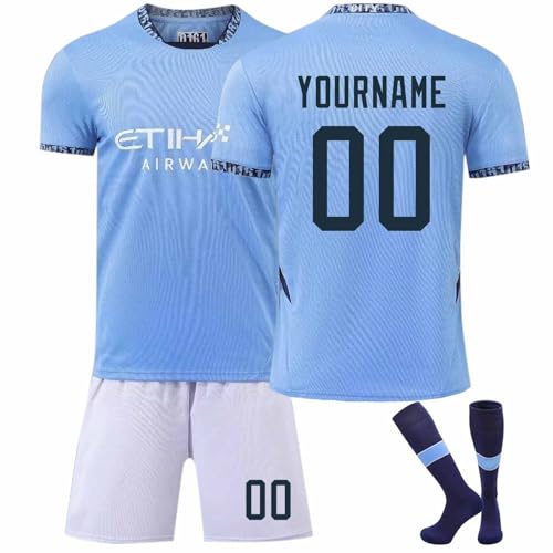 HGWOPGASD 25/26 Neue Saison Hause/Auswärts Fußball Trikots Trikot Personalisiert Kinder Trikot mit Eigenem Namen & Nummer Shorts Socken Set Fussball Jersey Trainingsanzug A05 von HGWOPGASD