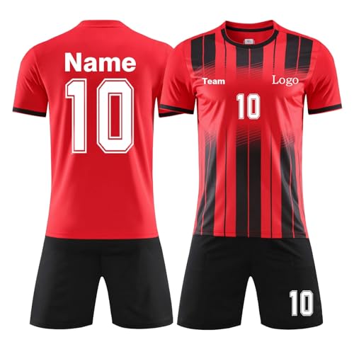 HGWOPGASD Benutzerdefiniert Trikot T-Shirt und Shorts 2 Teiliges Set Fußballtrikot Adult Kinder Personalisierte Fußballtrikots G01 8-9 Jahre Kinder von HGWOPGASD