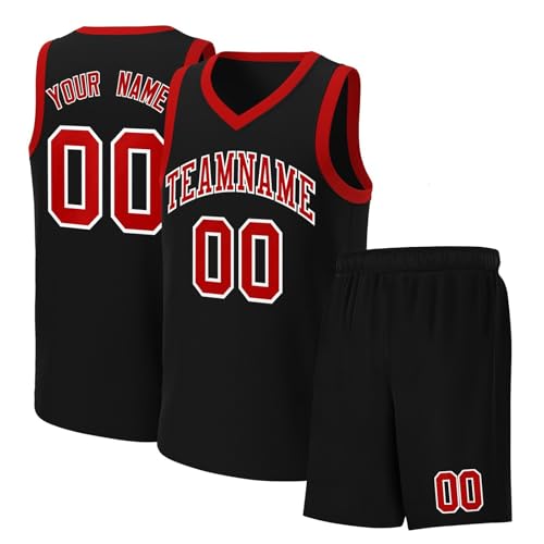 HGWOPGASD Benutzerdefinierte Basketball Trikot Kinder benutzerdefinierte Basketball Trikots 2 Sätze Basketball Kit personalisierte Basketball-Shorts Jersey mit Namen Team Nummer für Männer Frauen A01 von HGWOPGASD