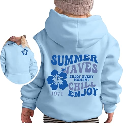 HGWOPGASD Damen-Sweatshirts Mit Grafik Palm Hoodies Pink Palm Puff Hoodie, Strand Hoodies for Teen Girls Girls Hoodies Size 7-8 Pink Palm Y2K-Sweatshirt Mit Blumen Rosa Puff-Hoodie Mit Palmenmuster von HGWOPGASD