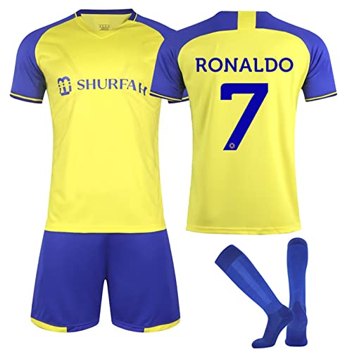 HGWOPGASD Fussball Bekleidung Kinder Trikot 22/23 Kinder Fussball Trikot Set Football Trikot Fußball Trainer Anzug Al NASSR Trikot Fussball Kleidung Trikot Erwachsene Trikot Fuer Kinder Fussball von HGWOPGASD