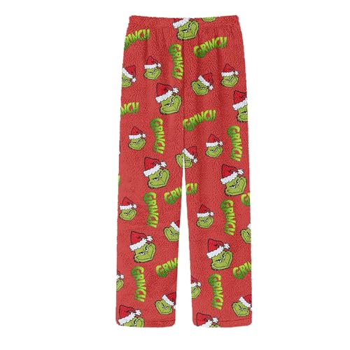 HGWOPGASD Grinch Pyjama Damen Schlafanzughosen Für Damen Schlafanzug Grinch Winter-Schlafanzüge Für En Schlafanzug Weihnachten Kuschel Hose Pyjama Hose Pyjama Grinch Kawaii Pyjama Weihnachten Pyjama von HGWOPGASD