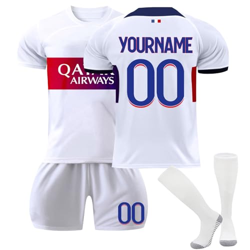 HGWOPGASD Hause/Auswärts Fußball Trikots Trikot Personalisiert Erwachsener Kinder Trikot mit Eigenem Namen & Nummer Shorts Socken Set Fussball Jersey Trainingsanzug A24 von HGWOPGASD