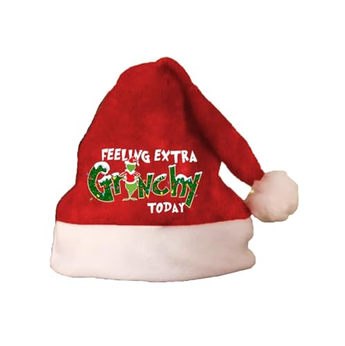 HGWOPGASD Lange Weihnachtsmütze Weihnachtsmütze Deko Weihnachtsbaum Grinch Hut Christmas Hats Weihnachtsmann Mütze Erwachsene Weihnachtsbaumhut Weihnachtsmütze Nikolausmütze Plüsche Weihnachtsbaum von HGWOPGASD
