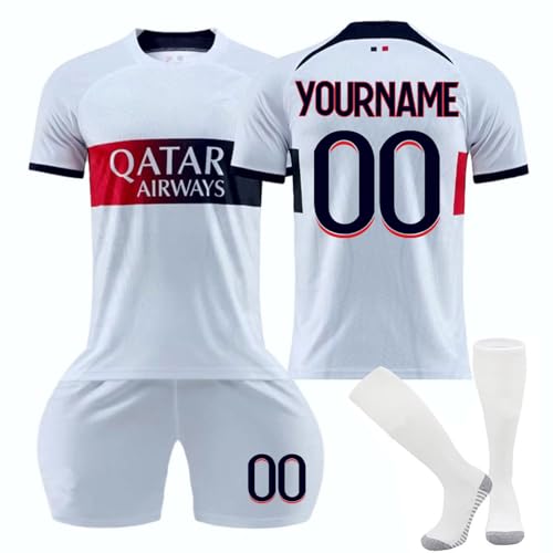 HGWOPGASD PSG Personalisiertes Trikot Benutzerdefiniert Fussball Trikot Beliebiger Name und Nummer Trikot T-Shirt Shorts Sock 3 Teiliges Set B01 6-7 Jahre von HGWOPGASD