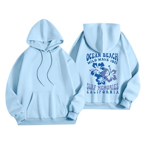 HGWOPGASD Übergroße Sweatshirts Und Kapuzenpullover Hoodies Adrette Rosafarbener Palmen-Puff-Hoodie-Strand Rosa Palm Puff Hoodie Mädchen Preppy-Sweatshirts Kapuzenpullover Für Frauen Kapuzenpullover von HGWOPGASD