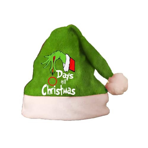HGWOPGASD Weihnachtsbaum Grinch Hut Weihnachtsmann-Mütze Mini Strickmützen Nikolausmütze Erwachsene Weihnachtsmannmütze Beanie Weihnachtsmützen Weihnachtsmütze Mini Strickmützen Lustige Mütze Wichtel von HGWOPGASD