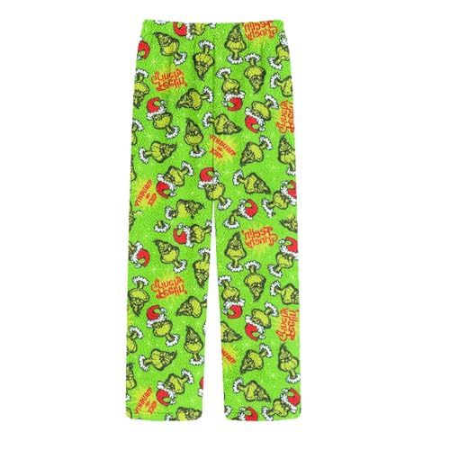 HGWOPGASD Weihnachtspyjama Für Damen Kuschelhose Damen Pärchen Pyjama Pyjamahose Damen Flauschige Hose Damen Weihnachts Pyjama Damen Christmas Pjs Hose Flanell Schlafhosen Fleece Grinch Schlafanzug von HGWOPGASD
