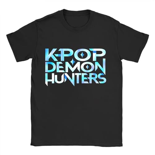 Merch Kpop Demon Hunters Film-T-Shirt für Männer und Frauen, Kurzarm, lässiges Grafik-T-Shirt 03-blau M von HGWOPGASD