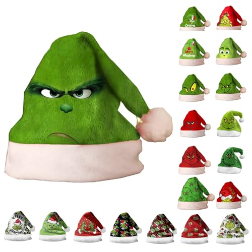 Mini Weihnachtsmützen Mini Weihnachtsmütze Weihnachtsbaum Grinch Hut Weihnachtsmann-Mütze Nikolausmütze Erwachsene Nikolausmütze Weihnachtsmütze Deko Weihnachtsmannmütze Weihnachtsmannmützen von HGWOPGASD