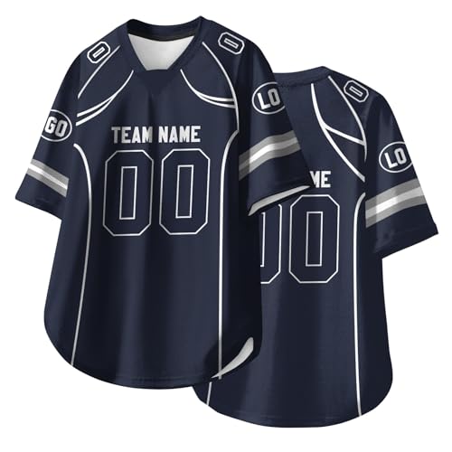 Personalisierte Rugby-Trikots mit Namen, Nummer, Logo, Erwachsene, Jugendliche, Vorschule, maßgeschneiderte American-Football-Trikots, kurzärmeliges Hemd A10 von HGWOPGASD