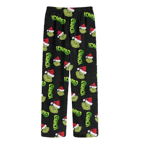 Pyjama Hose Damen Lang Schlafanzughose Damen Lustige Pyjama Damen Grinch Schlafanzug Kinder Damen Pyjama Weihnachtspyjama Für Damen Weihnachts Hose Pj Pants Kuschel Hose Damen Kawaii Kleidung von HGWOPGASD