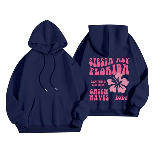 Rosa Kleidung Y2K Rosafarbene Kapuzenpullover Mit Palmen-Puff Im Preppy-Stil Kapuzenpullover Mit Puff-Print Damen-Kapuzenpullover Mit Slogan Und Buchstabengrafik Kapuzenpullover Mit Feiertagsgrafik von HGWOPGASD