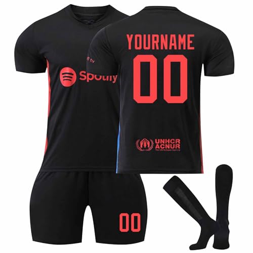 Trikot Personalisiert Kinder Trikot mit Eigenem Namen & Nummer 25/26 Neue Saison Hause/Auswärts Fußball Trikots Shorts Socken Set Fussball Jersey Trainingsanzug für Junge Herren A03 von HGWOPGASD