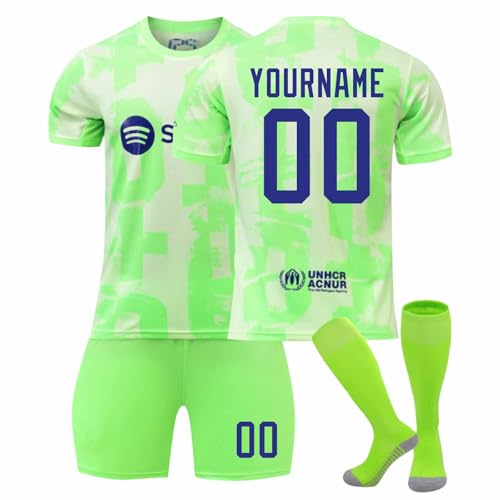 Trikot Personalisiert Kinder Trikot mit Eigenem Namen & Nummer 25/26 Neue Saison Hause/Auswärts Fußball Trikots Shorts Socken Set Fussball Jersey Trainingsanzug für Junge Herren A04 von HGWOPGASD