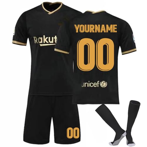 Trikot Personalisiert Kinder Trikot mit Eigenem Namen & Nummer Neue Saison Hause/Auswärts Fußball Trikots Shorts Socken Set für Kinder/Erwachsene Fussball Jersey Trainingsanzug für Junge Herren A02 von HGWOPGASD