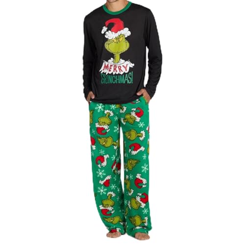 Weihnachtspullover Familie Set Baby Grinch Schlafanzug Herren Mutter Tochter Outfit Weihnachtsschlafanzüge Damen Schlafanzug Einteiler Mädchen Grinch Onesie Pajama Grinch Pyjamas Grinch von HGWOPGASD