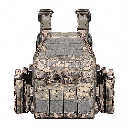HGYJ Herren-Schnellverschluss-CS-Doppelschicht-Schutz-Taktikweste, Outdoor-Trainings-Molle-Ausrüstung für Militärfans – alles abnehmbar,Style6,One Size HGYJ Herren-Schnellverschluss-CS-Doppelschicht-Schutz-Taktikweste, Outdoor-Trainings-Molle-Ausrüstung für Militärfans – alles abnehmbar,Style6,One Size von HGYJ