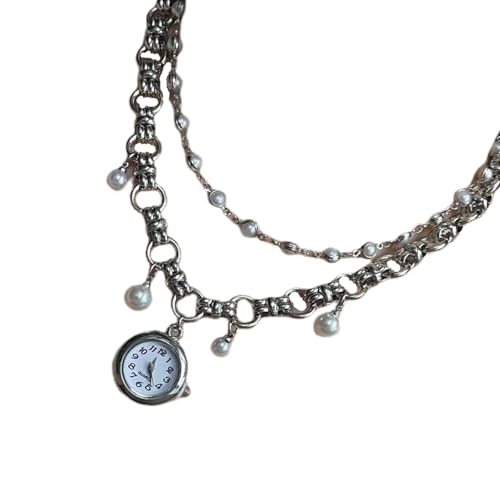 HGZHNAT Kunstvolle Schwingende Quasten Imitation Perlen Halskette Mit Uhr Anhänger Legierung Materialien Abendparty Accessoire Schmuck Perlen Rand Halskette HGZHNAT Kunstvolle Schwingende Quasten Imitation Perlen Halskette Mit Uhr Anhänger Legierung Materialien Abendparty Accessoire Schmuck Perlen Rand Halskette von HGZHNAT