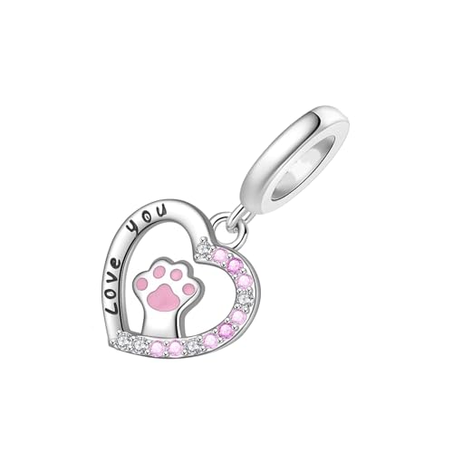 HGZHNAT Silberherzherzgeformte Winzige Tierheizkollektion 2 Cm Leichter Charme Für Halskette Armband Dekoration Netter Tierrucksack Charme von HGZHNAT