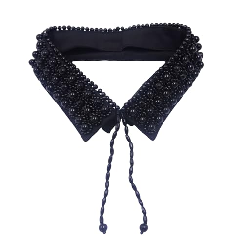 HGZHNAT Stilvolle Perlen Halskette Kragen Polyester Kragen Mode Faux Für Kleider Und Blusen Mode Accessoire Perlen Dekore von HGZHNAT