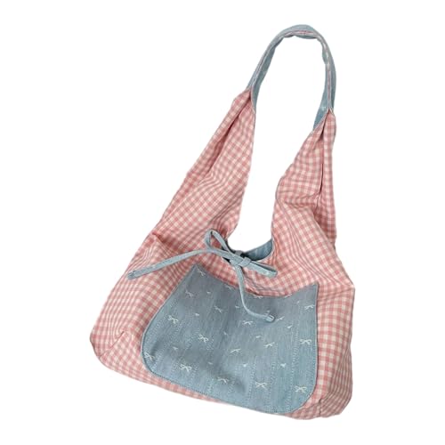 HGZHNAT Stilvoller Farbkontrast Geräumiger Tasche Unterarm Handtasche Mit Verstellbarem Riemen Polyester Freizeitbüro Täglich Gebrauchsbögen Dekorierte Arbeitstasche von HGZHNAT