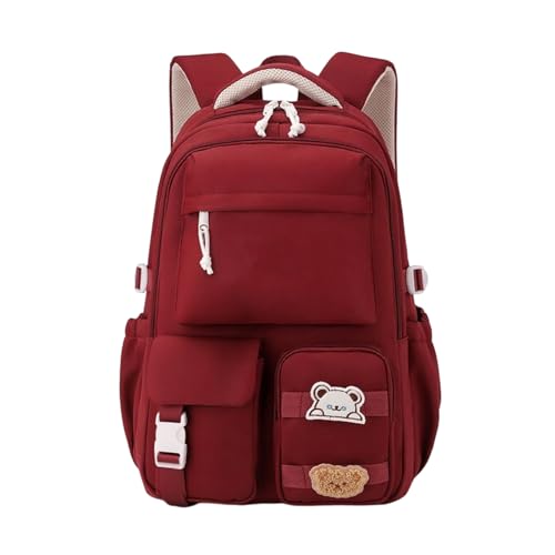 HGZHNAT Stilvoller Japanischer Schulrucksack Für Frauen Nylon Multipocket Ergonomic Schulter Trendy Frauen Nylon Backbeutel von HGZHNAT