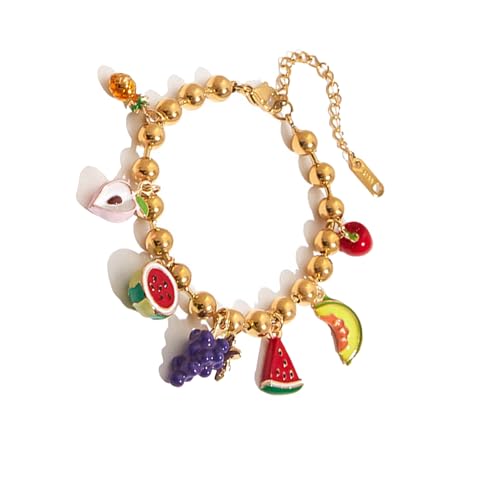 HGZHNAT Stilvoller Mehrschichtiger Obstcharme Ketten Schmuck Mit Wassermelonen Ananas Cherrys Designs Für Lässige Outfits Verstellbarer Obstschmuck Für Tägliche Verschleiß HGZHNAT Stilvoller Mehrschichtiger Obstcharme Ketten Schmuck Mit Wassermelonen Ananas Cherrys Designs Für Lässige Outfits Verstellbarer Obstschmuck Für Tägliche Verschleiß von HGZHNAT
