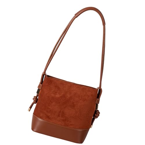 Retro Styles PU Und Suedes Umhängetasche Leichter Geräumiger Eimer Achterbeutel Für Frauen Und Mädchen Eimer Tasche von HGZHNAT