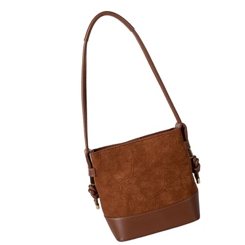 Retro Styles PU Und Suedes Umhängetasche Leichter Geräumiger Eimer Achterbeutel Für Frauen Und Mädchen Eimer Tasche von HGZHNAT