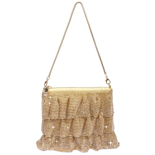 Abendtasche für Damen, Crossbody-Tasche für Party, Strass-Geldbörse, glitzernde Diamant-Geldbörse, Upgrade, Abschlussball, Hochzeit, Clutch, Gold von HHBOXIU