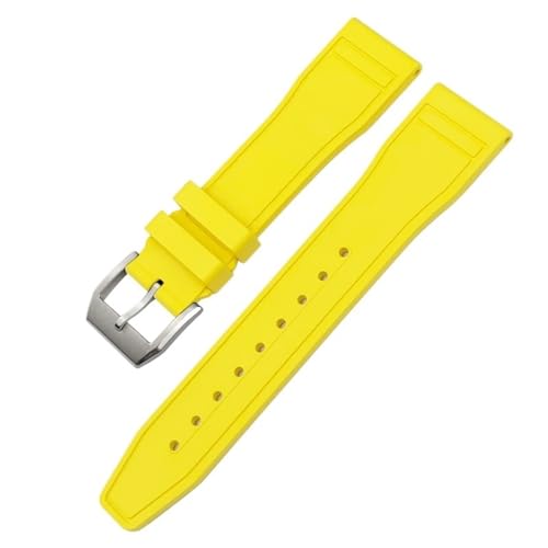 HHBYLEEE 20 mm weiches Fluorkautschuk FKM Uhrenarmbänder 21 mm 22 mm für IWC Big Pilot Portofino Top Gun Uhrenarmband Werkzeuge aus Naturkautschuk/Farbe:Gelber Stift, Größe:22 mm von HHBYLEEE