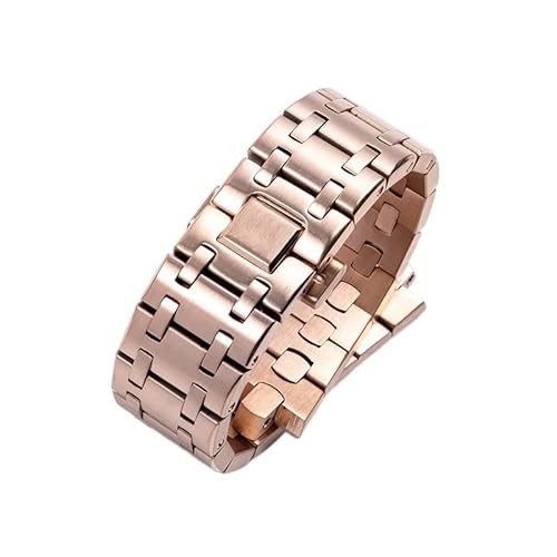 HHBYLEEE Markenarmband, 28 mm, Edelstahl, Uhrenarmband für Audemars und Piguet, Royal Oak Uhrenarmband für 15710 15703/Farbe:rose gold, Größe:28MM ap Mark von HHBYLEEE