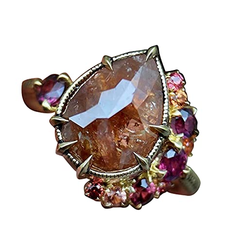 HHEE 925 Sterling Silber Oval Regenbogen Mondstein muttertagsgeschenke Ring von HHEE