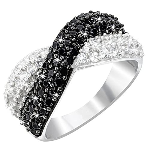 HHEE Damen Ringe Silber 925 Verlobungsring Silber Verdrehte mit Runder Zirkonia Ring Damen Modeschmuck von HHEE