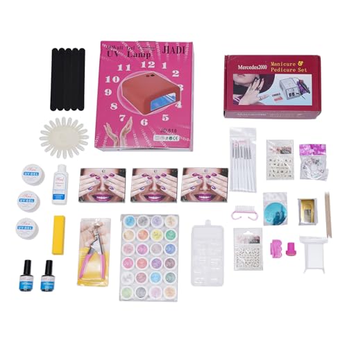 Nagelstudio Komplettset Gel Nail Art Starter Kit UV Gel Nail Art Kit Art Nail Art Messer mit Cutter Art Nail Cutter mit UV Lampe Nail Artist von HHEMSTD