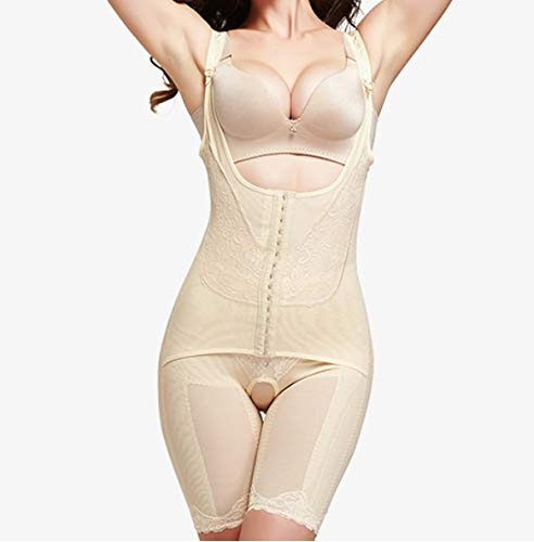 HHF Pyjamas & Nachtwäsche Frauen Taille Trainer Kolben-Heber-Körper-Former Korrektive Unterwäsche Bodysuit Mantel Bauchziehen Höschen Korsett Shapewear (Farbe : Beige, Größe : 3XL) von HHF-Pajamas-701