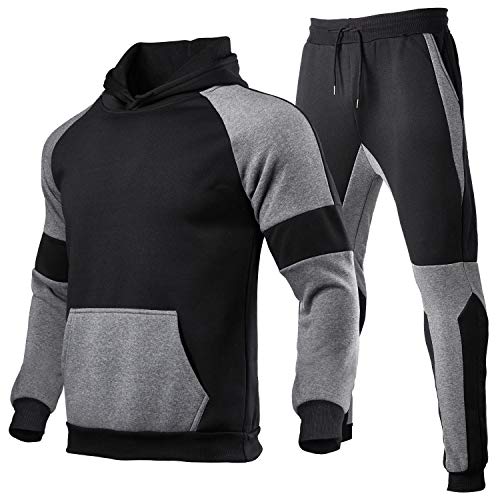 HHGKED Herren-Jogginghose, Freizeit-Sportbekleidung, mit Kapuze, Sweatpants - Schwarz - X-Large von HHGKED