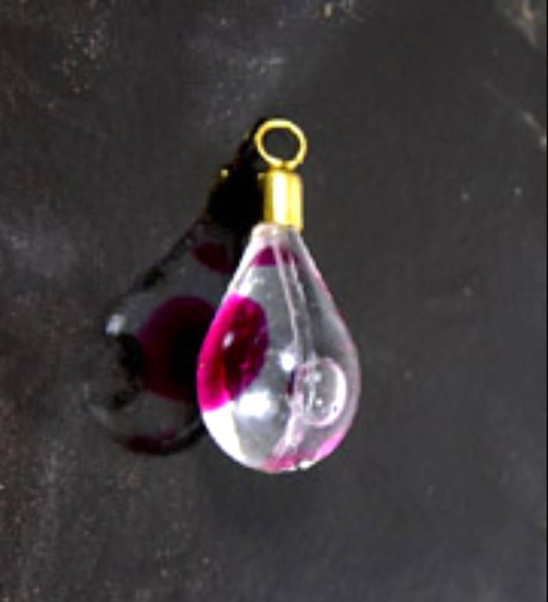 3 cm Fee Elixir Pink Potion in Clear Bottle Charm Mit Flüssigkeit, Goldkappe, 2Er Pack von HHHdesigns