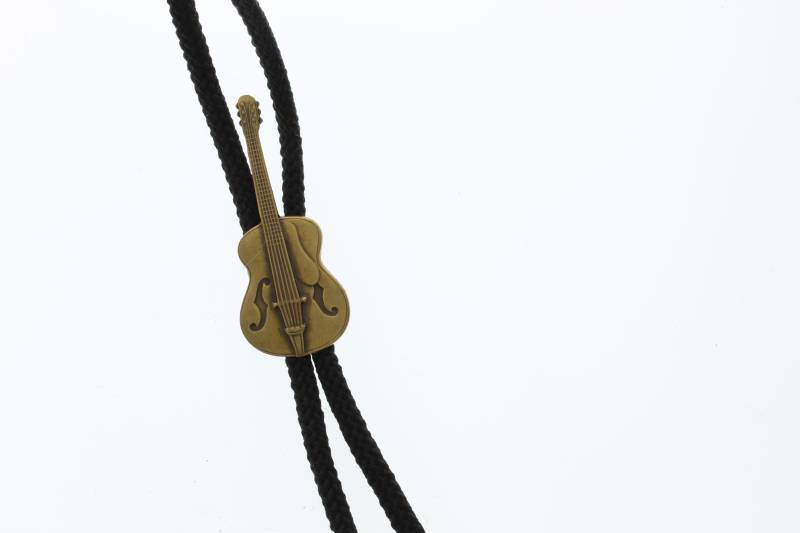 Gitarren-Bolo Tie in Antik Gold, 92 cm Kordel Schwarz, Rot, Türkis Oder Olivgrün, Made Usa, Jeweils von HHHdesigns