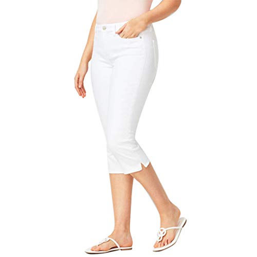HHMY Damen Jeanshosen Stretch - Kurze Jogginghose Caprihose 3/4 Jeans Sommerhose GroßE GrößEn Strandhose 7/8 Sporthose Leggings Freizeithose Stretch Stoffhose White XXL von HHMY