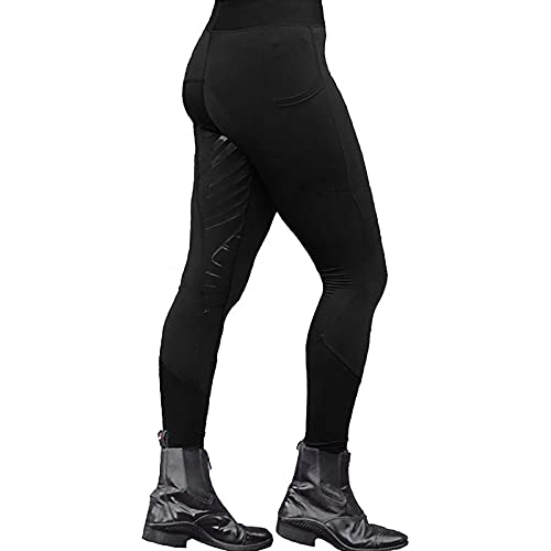 HHMY MäDchen Vollbesatz-Reithose Damen Vollbesatzhose--Sportreithose Lang-Reitsporthose Outdoor-Hosen Jogginghose-Reithosen FüR Reitsport Sport Laufen Yoga, Zzz-schwarz von HHMY