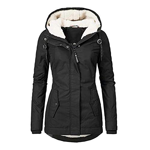 HHMY Parka Damen Winter,Warm Teddyfell Jacke Wintermantel Mit Gefüttert Wasserdicht Dicke Winterparka Parka Mantel Fleecejacke Steppjacke Windbreaker Winterjacke von HHMY