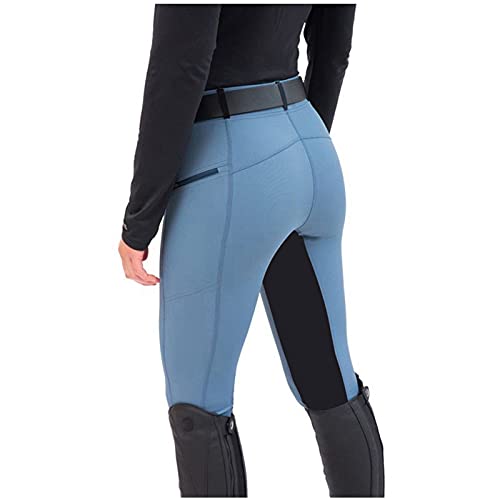 HHMY Reitleggings MäDchen Vollbesatz-Reithose Damen Vollbesatzhose - -Sportreithose Lang-Reitsporthose Outdoor-Hosen Jogginghose-Reithosen FüR Reitsport Sport Laufen Yoga, Zz-blau, L von HHMY