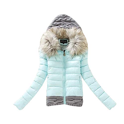 HHMY Steppjacke Mit Kunstpelz-Kapuze - Damen Winterjacke Strick Kapuze Übergangsjacke Dünn Damenmode Schlank Mantel, Mit Reißverschluss HHMY Steppjacke Mit Kunstpelz-Kapuze - Damen Winterjacke Strick Kapuze Übergangsjacke Dünn Damenmode Schlank Mantel, Mit Reißverschluss von HHMY