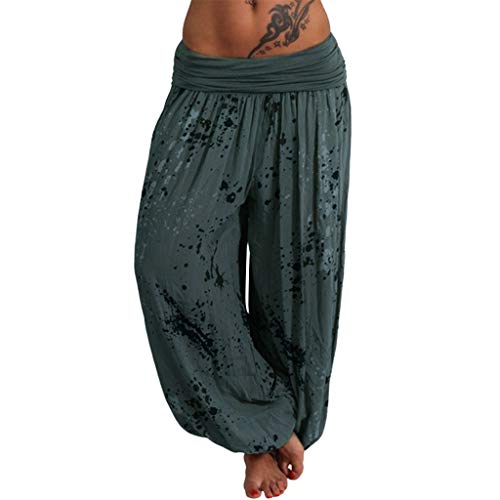 Pumphosen FüR Herren, Aladinhose Damen Bunt, Pluderhose Mittelalter Haremshose GroßE GrößEn Yogahose Lang Freizeithose Baggy-Hosen Aladin Hose Sommerhose Hippie Hose Trainingshose Sporthose von HHMY