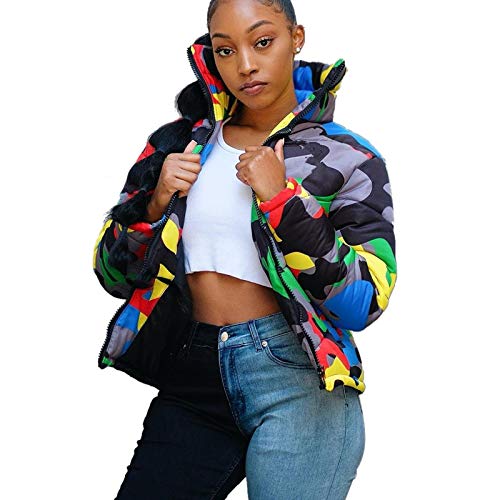 Winterjacke Damen Daunenjacke, Herren Parka, Hip Hop Jacke Winter Unisex Steppjacke,Bunte Jacken Herren Wintermantel Kurz Winterparka Damen Warm Steppmantel Leicht üBergang Jacke Winter Daunenmantel von HHMY